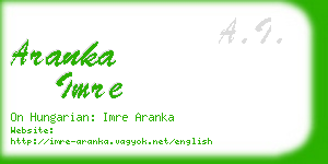 aranka imre business card